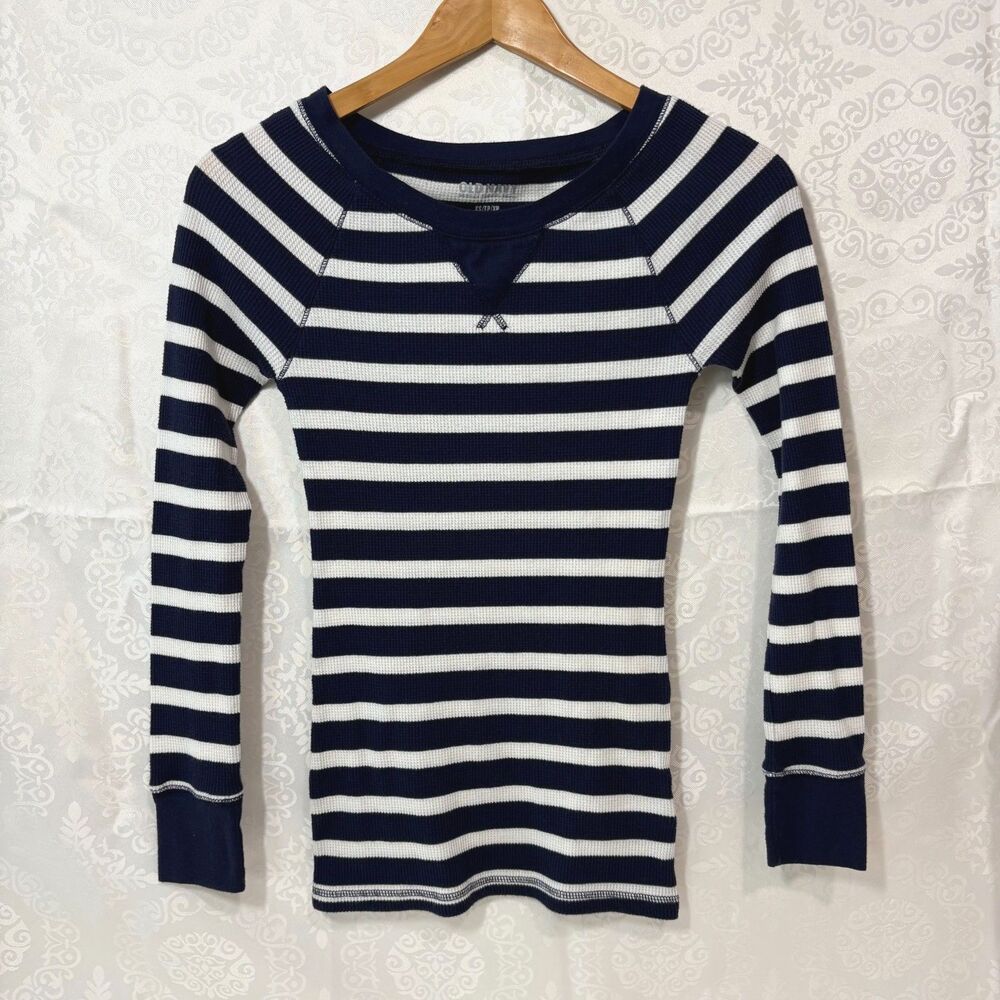 Old Navy Henley Thermal Navy Blue Long Sleeve School Work Like New XS
